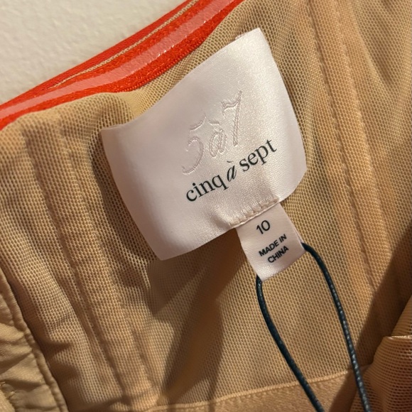 CINQ A SEPT NWT Delaney Off-Shoulder Ruched Midi Dress Burnt Orange Size 10 - Picture 10 of 13